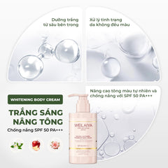 Kem body tone-up dưỡng trắng da Weilaiya Hoa Hồng – Dưỡng ẩm & nâng tông tự nhiên cho làn da mềm mượt