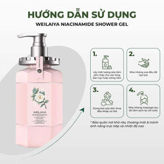 Sữa tắm dưỡng trắng da Weilaiya Hoa trà Niacinamide – Làm sạch & dưỡng sáng da tự nhiên