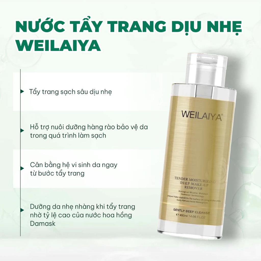 Nước tẩy trang dưỡng ẩm Weilaiya – Làm sạch sâu & phục hồi độ ẩm tự nhiên cho da