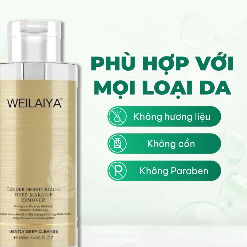 Nước tẩy trang dưỡng ẩm Weilaiya – Làm sạch sâu & phục hồi độ ẩm tự nhiên cho da