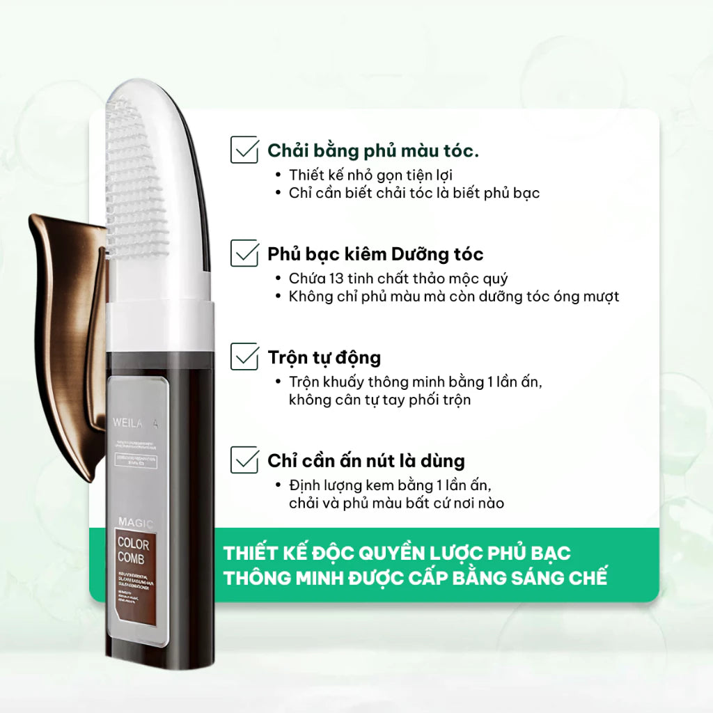 Dầu gội phủ bạc Weilaiya Nâu – Che phủ tóc bạc tự nhiên & dưỡng tóc mềm mượt