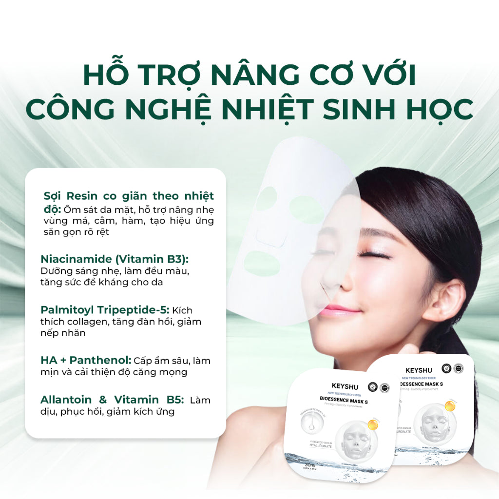 Mặt nạ Keyshu Nâng cơ – Giúp da săn chắc, giảm nếp nhăn & phục hồi độ đàn hồi tự nhiên