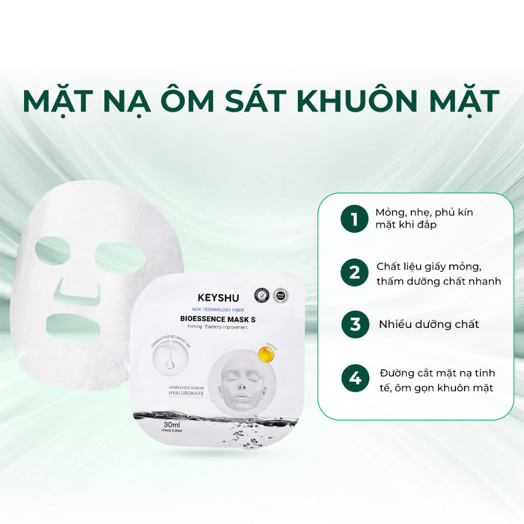 Mặt nạ Keyshu Nâng cơ – Giúp da săn chắc, giảm nếp nhăn & phục hồi độ đàn hồi tự nhiên