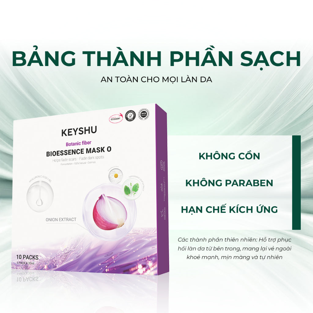 Mặt nạ Keyshu sợi xơ Hành Tím – Giúp giảm sẹo, mờ thâm & dưỡng ẩm chuyên sâu