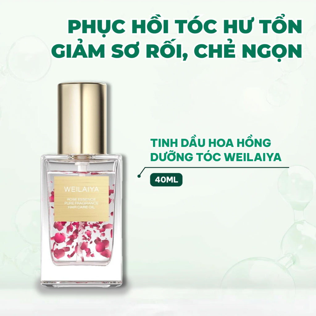 Dầu dưỡng tóc Weilaiya Hoa hồng – Dưỡng bóng & phục hồi tóc khô xơ, hư tổn