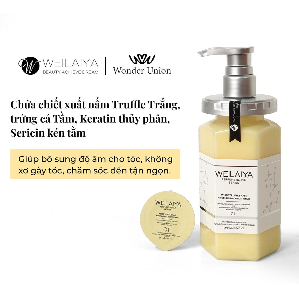 Dầu xả phục hồi tóc Weilaiya nấm Truffle – Chống lão hoá da đầu, dưỡng tóc mềm mượt và phục hồi sợi tóc hư tổn