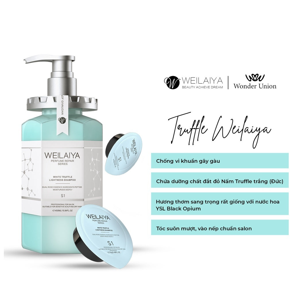 Dầu gội phục hồi tóc Weilaiya nấm Truffle – Chống lão hóa da đầu & dưỡng tóc mềm mượt