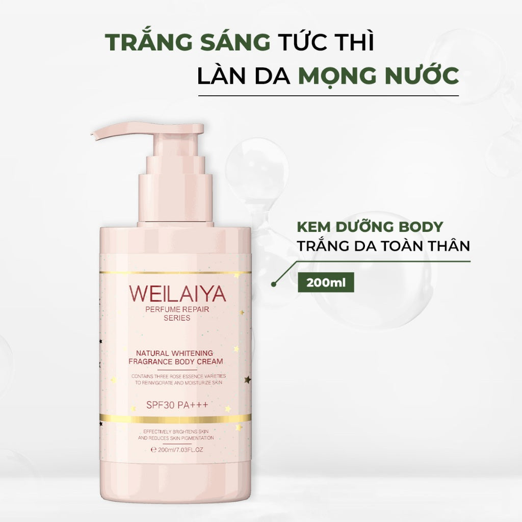 Kem body tone-up dưỡng trắng da Weilaiya Hoa Hồng – Dưỡng ẩm & nâng tông tự nhiên cho làn da mềm mượt