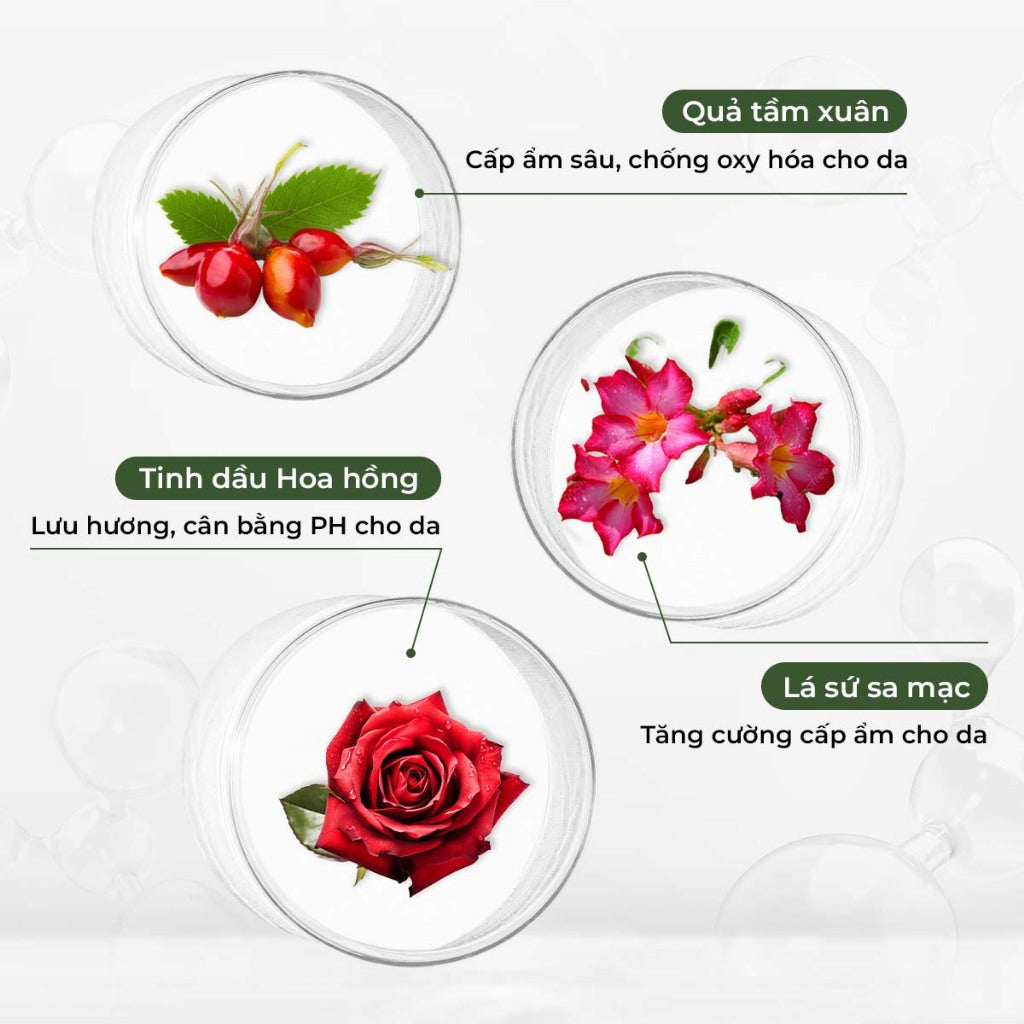 Sữa tắm dưỡng trắng da Weilaiya Hoa hồng Damask – Làm sạch & dưỡng sáng da toàn thân