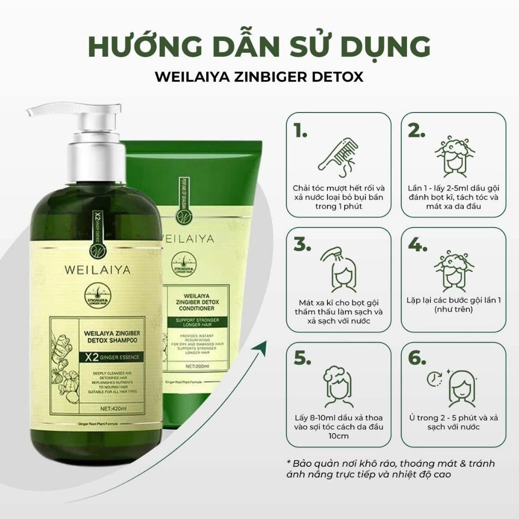 Dầu xả Gừng Vân Nam Weilaiya Luxury – Hỗ trợ Detox da đầu & kích thích mọc tóc gấp đôi